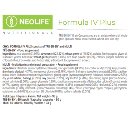 Formula 1V Plus - Multivitamin & Mineral Capsules